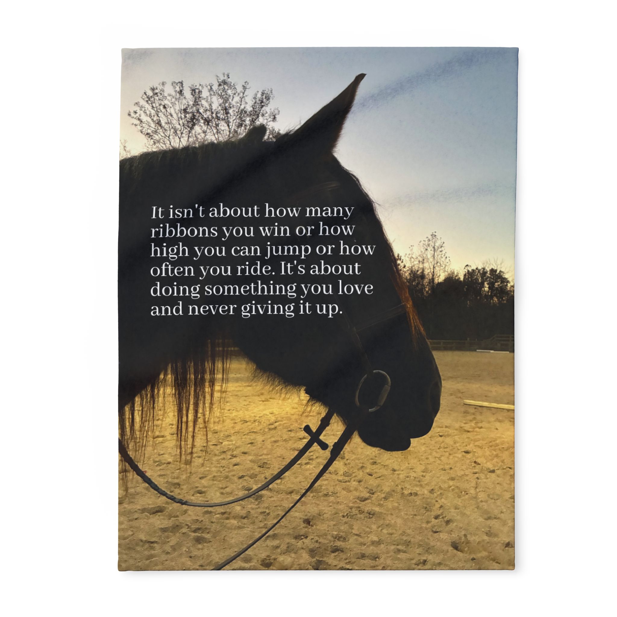 Horse Silhouette Quote Fleece Blanket | Equestrian Riding Inspiration
