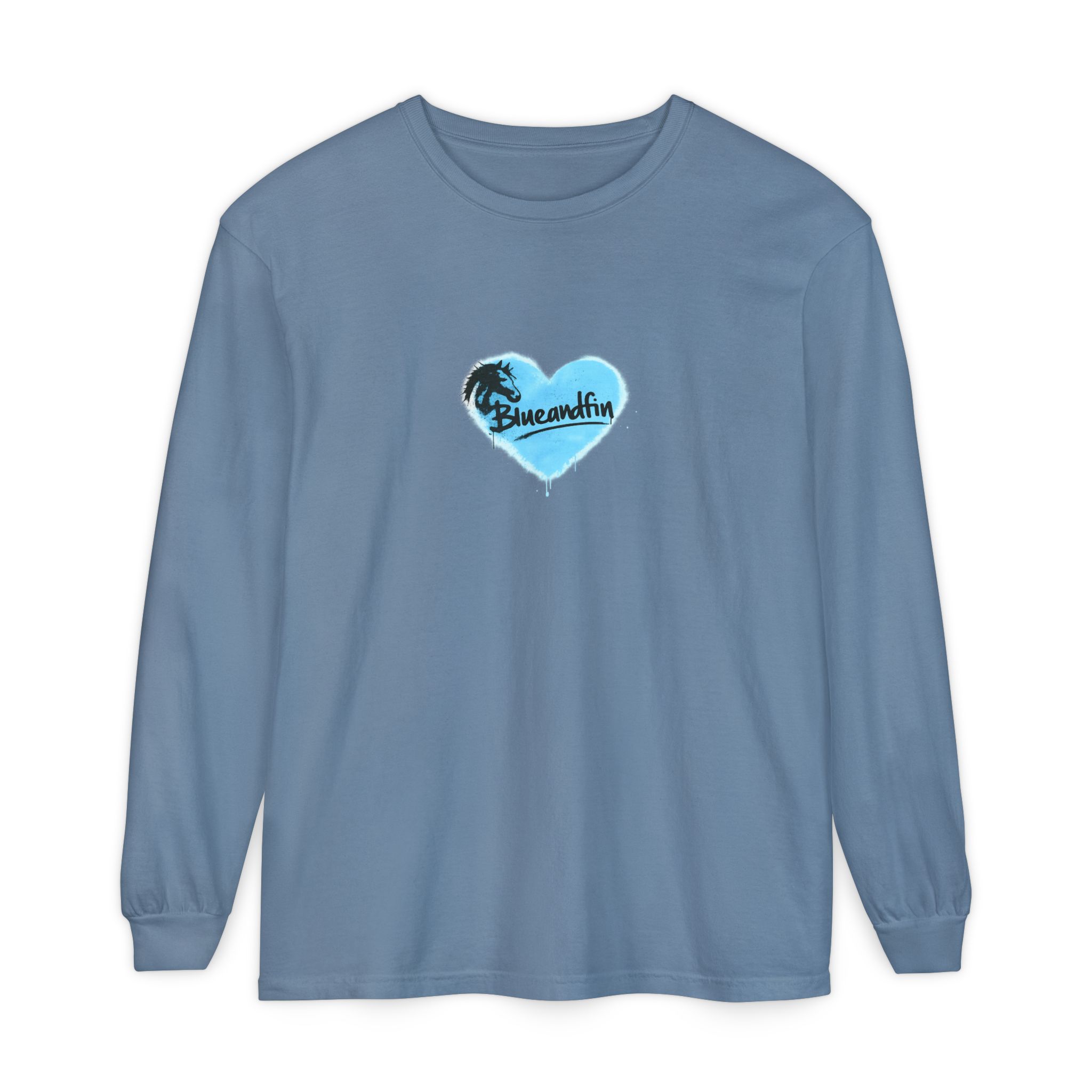Blue Heart 'Breeandfin' Graphic Long Sleeve Tee - Image 11