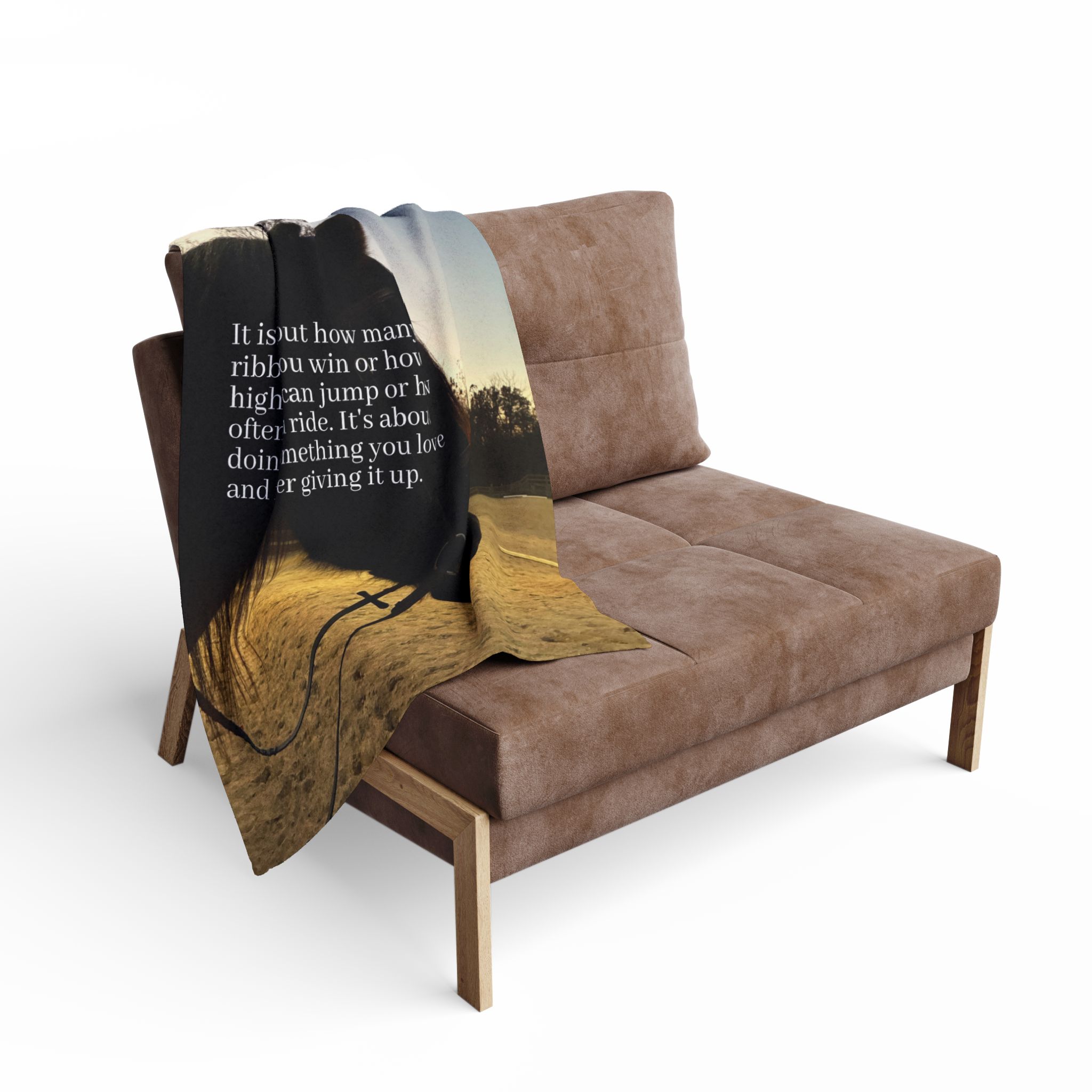Horse Silhouette Quote Fleece Blanket | Equestrian Riding Inspiration - Image 4