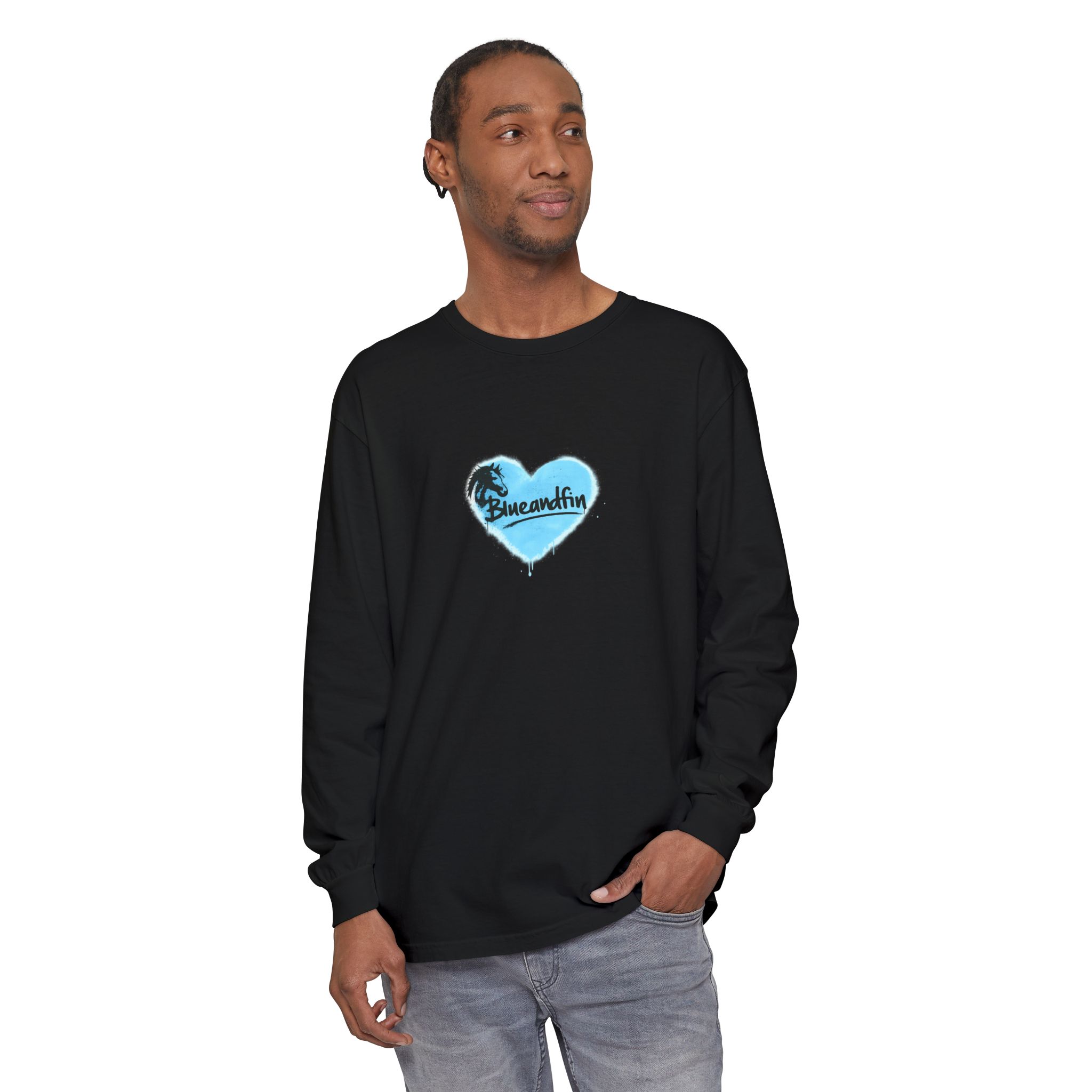 Blue Heart 'Breeandfin' Graphic Long Sleeve Tee - Image 18