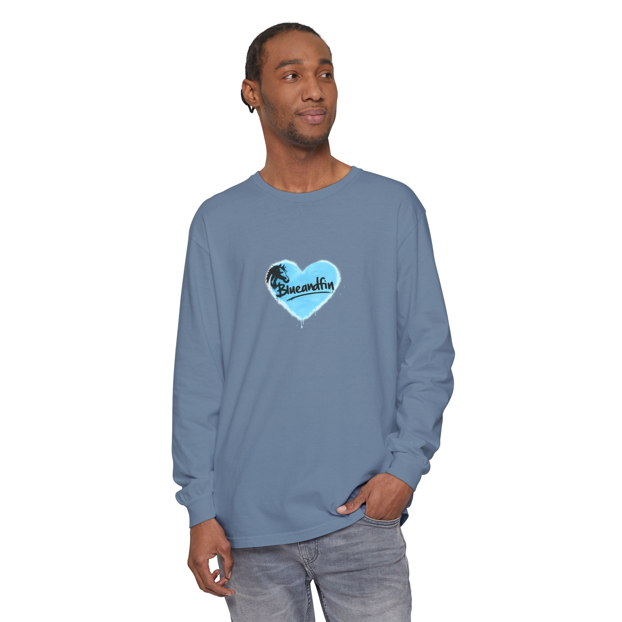 Blue Heart 'Breeandfin' Graphic Long Sleeve Tee - Image 13