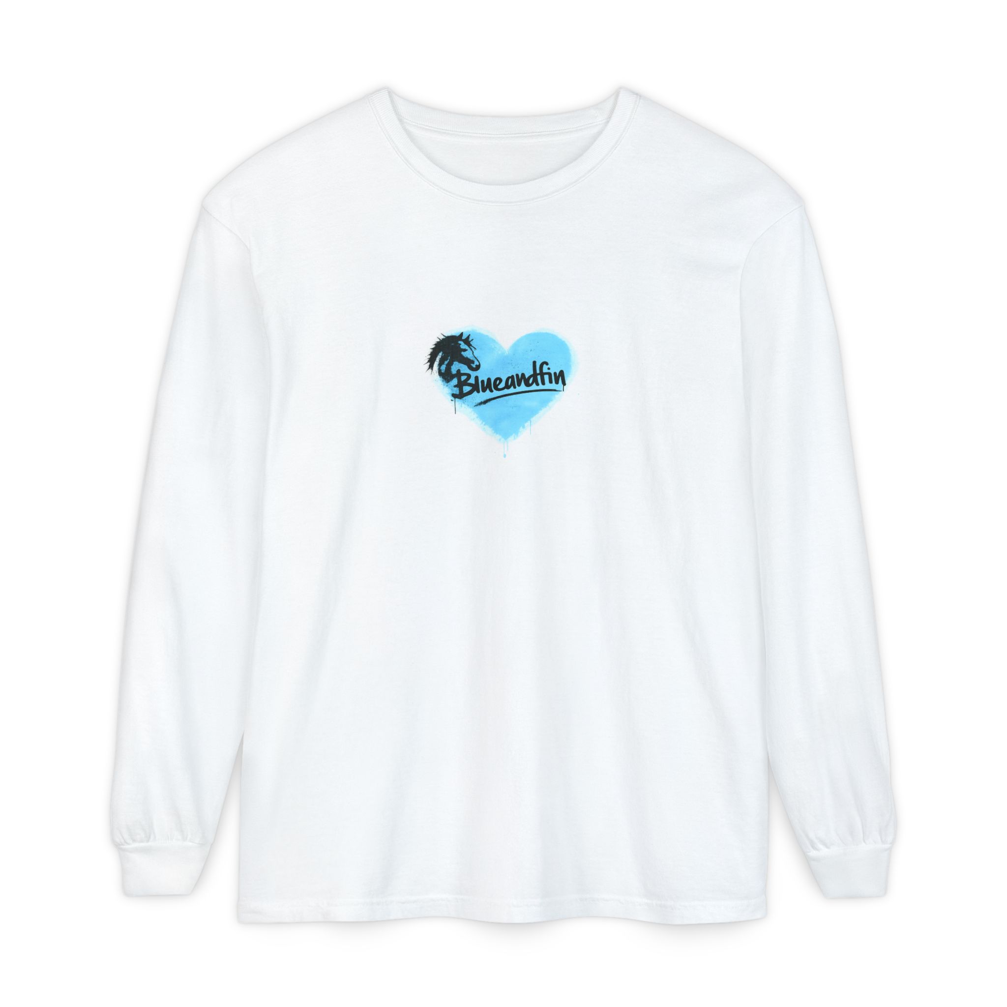 Blue Heart 'Breeandfin' Graphic Long Sleeve Tee