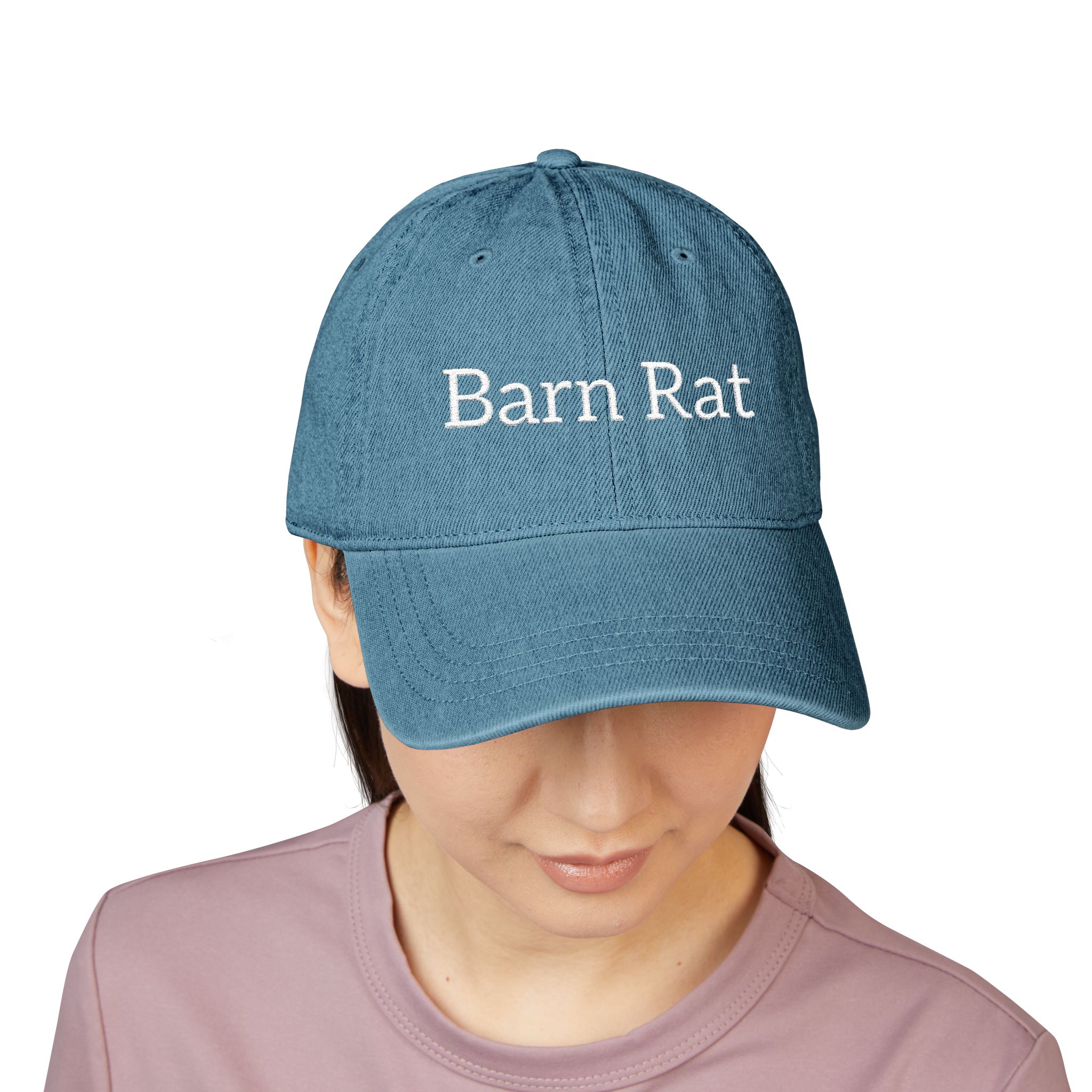 Barn Rat Denim Hat | Embroidered Baseball Cap - Image 4