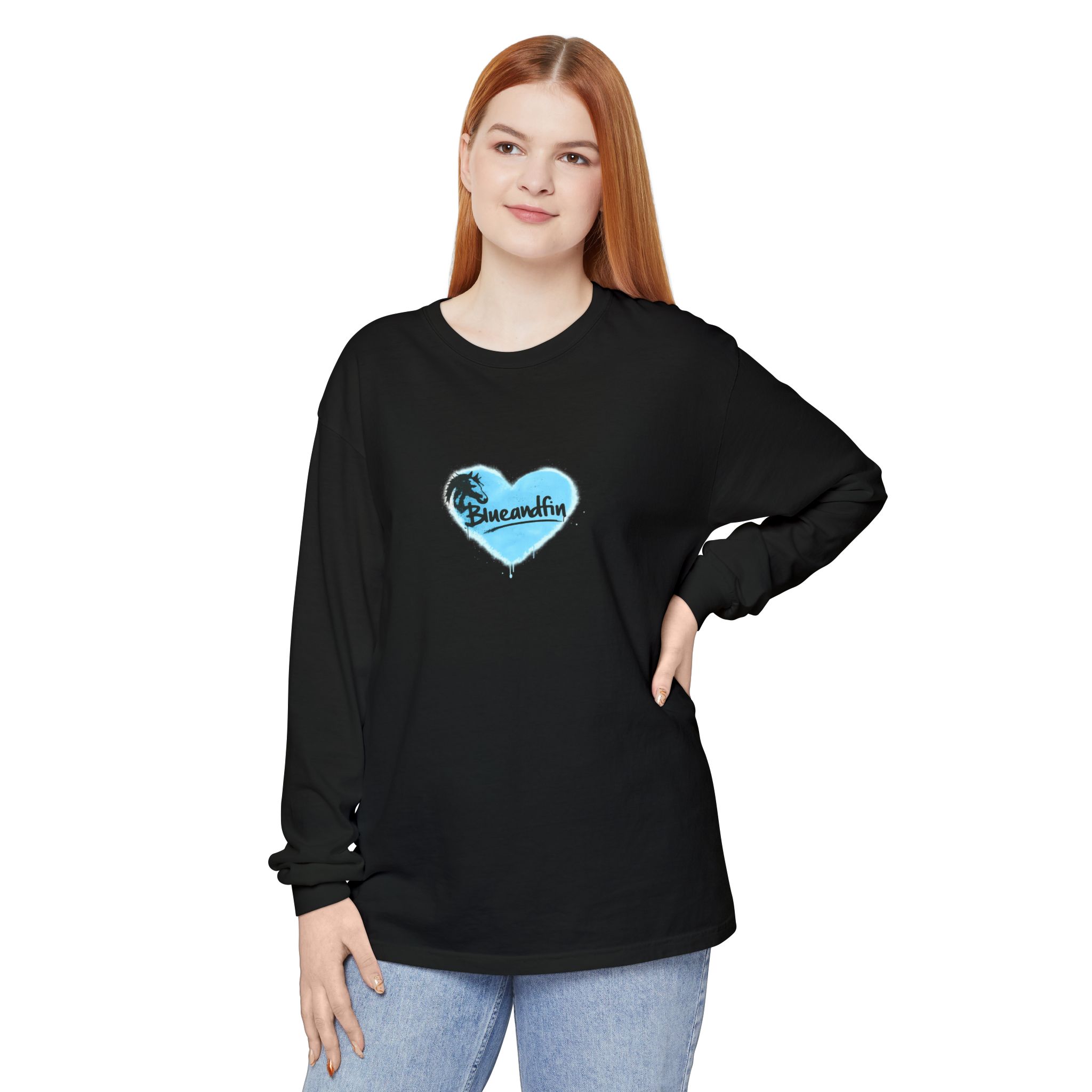 Blue Heart 'Breeandfin' Graphic Long Sleeve Tee - Image 20