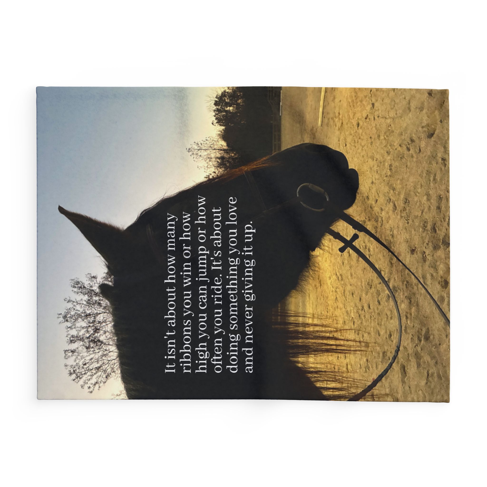 Horse Silhouette Quote Fleece Blanket | Equestrian Riding Inspiration - Image 2
