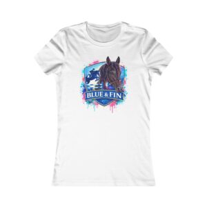 Blue & Fin Horse Graphic Women's Tee — Equestrian Lover Casual Shirt